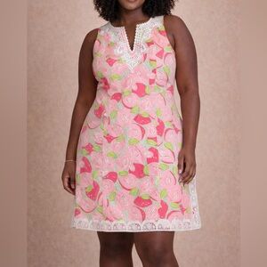 Lilly Pulitzer Lemon Print Dress | Size 4 | Pink & Green Coastal Chic